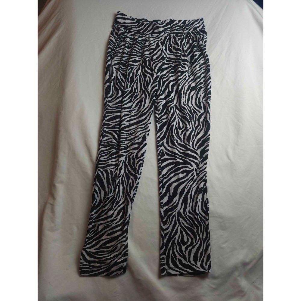 Bobbie Brooks Ankle Pants Women XL Zebra Print Mob Wife Safari Summer Loungewear